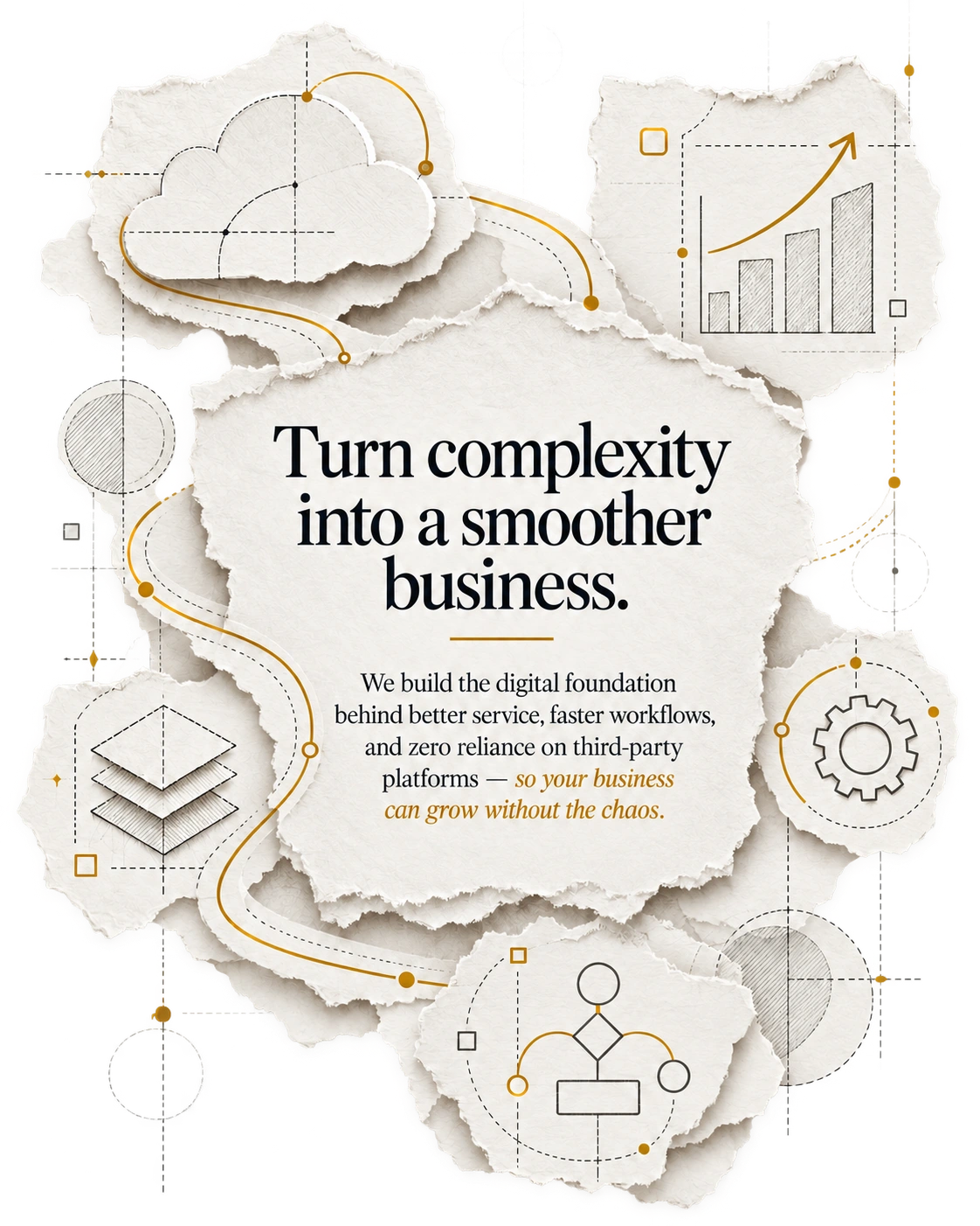 Turn complexity into a smoother business. We build the digital foundation behind better service, faster workflows, and zero reliance on third-party platforms — so your business can grow without the chaos.